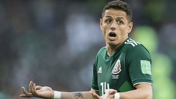 Javier Hernández durante la Copa del Mundo Rusia 2018.