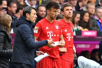 Niko Kovac junto a Ivan Perisic y Thomas Müller durante la derrota del Bayern por 1-2 ante el Hoffenheim de este fin de semana.