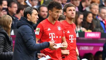 Niko Kovac junto a Ivan Perisic y Thomas Müller durante la derrota del Bayern por 1-2 ante el Hoffenheim de este fin de semana.