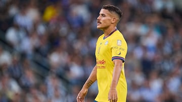 Jonathan Dos Santos of America during the 16th round match between Monterrey and America as part of the Liga BBVA MX, Torneo Clausura 2025 at BBVA Bancomer Stadium, on April 16, 2025 in Monterrey, Nuevo Leon, Mexico.