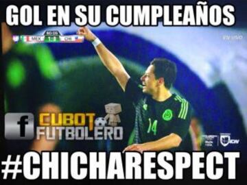 Chicharito salvó la noche del 'Tri' y se llevó los memes contra Chile