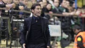 Marcelino, durante el encuentro frente al Borussia Mönchengladbach.