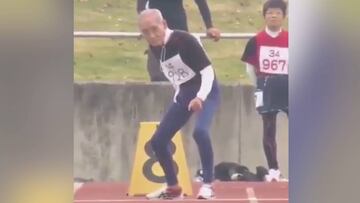 Admiración absoluta: un señor de 102 corriendo los 100 metros