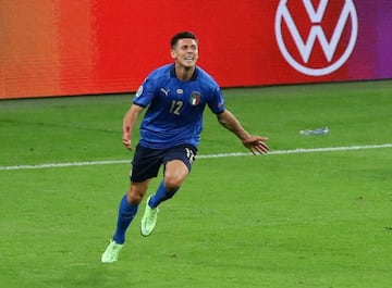 26 June 2021, United Kingdom, London: Italy's Matteo Pessina celebrates scoring his side's second goal during the UEFA EURO 2020 round of 16 soccer match between Italy and Austria at the Wembley stadium. Photo: David Klein/CSM via ZUMA Wire/dpa