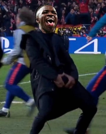 El baile de Vinicius en el Metropolitano: protagonista de los memes del derbi