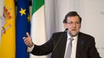 Rajoy, durante una rueda de prensa.