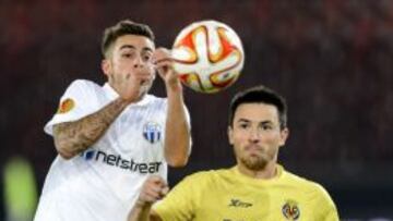 Antonio Rukavina (d) durante un partido con el Villarreal.