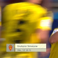 El golazo de Giuliano Simeone que ilusiona, y mucho, a Zaragoza y Atlético