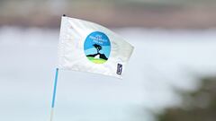 PEBBLE BEACH, CALIFORNIA - JANUARY 31: A detailed view of a flag stick prior to the AT&T Pebble Beach Pro-Am at Spyglass Hill Golf Course on January 31, 2024 in Pebble Beach, California.   Christian Petersen/Getty Images/AFP (Photo by Christian Petersen / GETTY IMAGES NORTH AMERICA / Getty Images via AFP)