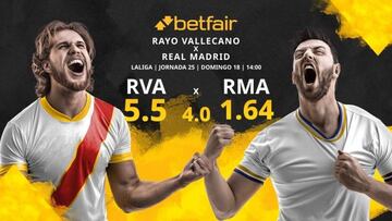 Rayo Vallecano vs. Real Madrid CF: horario, TV, estadísticas, clasificación y pronósticos