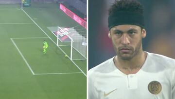 La cara de Neymar tras el gol que condenó al PSG