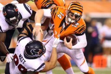 Los Texans, que marchaban 3-5, dieron una de las grande sorpresas de la jornada (junto a la victoria de Lions en el Lambeau Fild) y se llevaron el triunfo frente a los hasta anoche invictos Bengals.