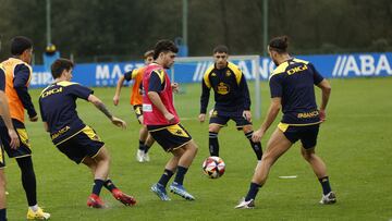 David Mella, en el entrenamiento del Deportivo.