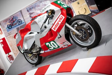 Kobas MR1 de 250cc que Sito Pons usó en el Mundial de 1984 y con la que logró su primera victoria de un GP en el circuito del Jarama.