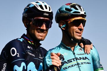 Vincenzo Nibali y Alejandro Valverde.