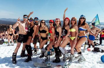 Descenso en bikini y ba?ador, tanto en esqu¨ª como en snowboard, de 1.761 personas.