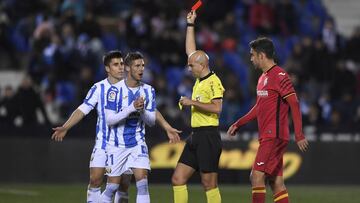 El Leganés recurrirá la roja de Rubén Pérez contra el Getafe