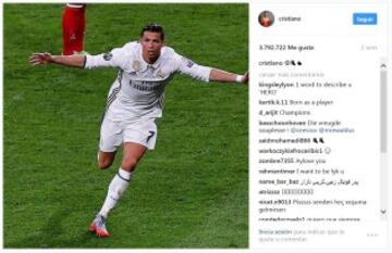 En su Instagram, Ronaldo comparte una mezcla de contenido personal y profesional. Acerca a sus fans a los momentos cotidianos detrás de las cámaras tanto en el campo como fuera de él, compartiendo tanto sus iniciativas empresariales como la relación con su hijo, a través de fotos, videos e Instagram Stories.  