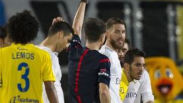 Ramos vio la roja ante Las Palmas por dos amarillas.