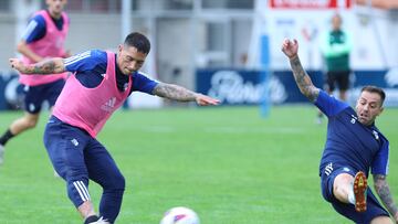 Chimy Ávila, junto a Rubén Peña en un entrenamiento.