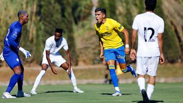 Ale García celebra su gol de esta tarde. Foto: UD Las Palmas.