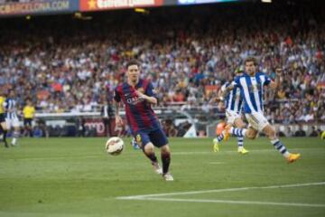 Asistencia de Messi a Pedro que culmina la jugada con un gol de chilena es el 2-0 para el Barcelona