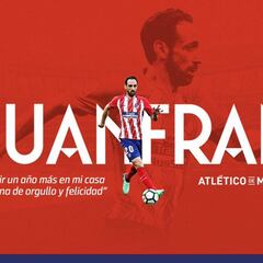 Siguen las renovaciones en el Atleti: Juanfran firma otro año