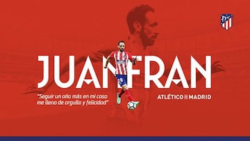 Juanfran renueva con el Atl&eacute;tico. 