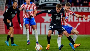 Aleix Febas, en un lance del Girona - Málaga.