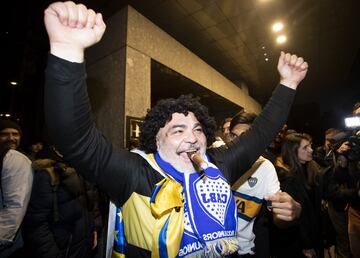 Los seguidores de Boca le dieron una calurosa bienvenida a sus jugadores.