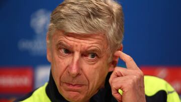Arsène Wenger durante la conferencia de prensa previa al duelo entre el Arsenal y el Bayern Múnich.