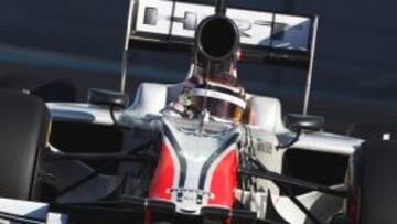 <b>PRIMER DÍA. </b>Dani Clos probó ayer el HRT en el asfalto de Yas Marina, en Abu Dhabi.