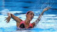 Ona Carbonell durante su actuaci&oacute;n en el Mundial de nataci&oacute;n de Budapest.