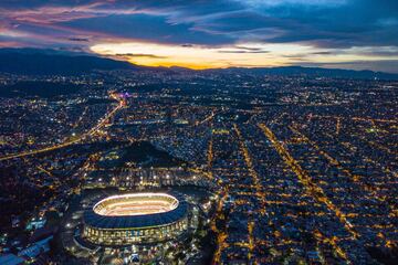 Fotografía aérea del estadio azteca de México. 