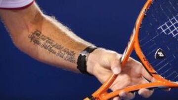 Tatuaje en el brazo de Stanislas Wawrinka.