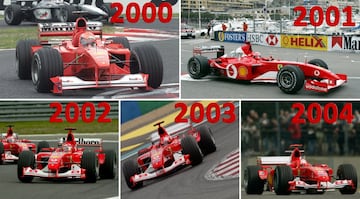 Ferrari conquistaría de nuevo el mundial de pilotos en el 2000 tras 21 temporadas de sequía, desde que el sudafricano Jody Scheckter lo ganase en 1979. Michael Schumacher obtendría su tercer título esa temporada siendo éste el primero con la escudería italiana a los mandos del Ferrari F1-2000. Al año siguiente dominaría el Mundial terminando con 123 puntos por los 65 de su rival en McLaren-Mercedes David Coulthard y doblando los de su compañero Rubens Barrichello. El Ferrari F2002 del siguiente año ha sido uno de los coches de Fórmula 1 más exitosos de todos los tiempos. Diseñado por Ross Brawn, Rory Byrne y Paolo Martinelli, ganó 15 Grandes premios de un total de 19 entre el 2002 y el 2003. El campeonato de 2003 se decidió en la última carrera. A Schumacher le bastó puntuar en Japón, no siendo suficiente la victoria de Raikkonen para arrebatarle el campeonato. Ese año Ferrari utilizó el F2002 en las cuatro primeras carreras. Conseguiría su séptimo y último título mundial en la temporada 2004.