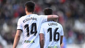 Elgezabal y Curro, autores de los goles del Burgos ante el Andorra.
