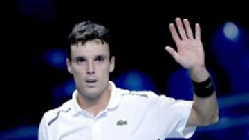 El español Roberto Bautista-Agut celebra la victoria ante Ernest Gulbis en la semifinal del Torneo de Moscú.