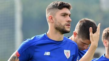 Unai N&uacute;&ntilde;ez, durante un entrenamiento.