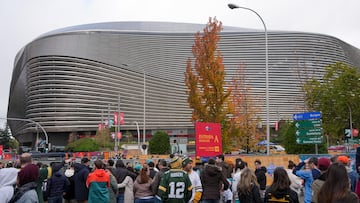 As fans flood the Bernabéu neighborhood, businesses boom, streets clog and locals size up the city’s first taste of American football.