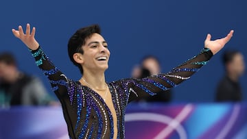 MILAN (Italy), 10/02/2026.- Donovan Carrillo of Mexico performs in the Men's Single Skating Short Program of the Figure Skating competitions at the Milano Cortina 2026 Winter Olympic Games, in Milan, Italy, 10 February 2026. (Italia) EFE/EPA/WU HAO
