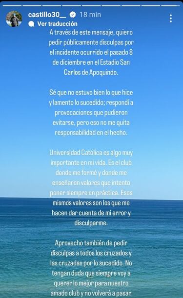 Nicolás Castillo se retracta y ofrece disculpas públicas: “Respondí a provocaciones que...”