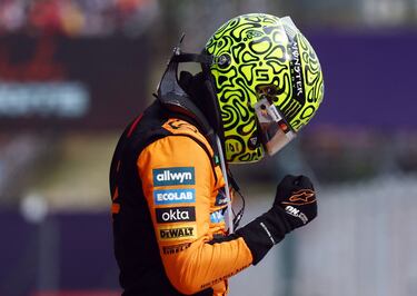 Lando Norris tras ganar en Hungría. 