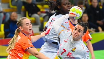 Imagen del encuentro entre España y Países Bajos, del Europeo de Balonmano femenino.