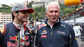 Carlos Sainz y Helmut Marko en Mónaco.