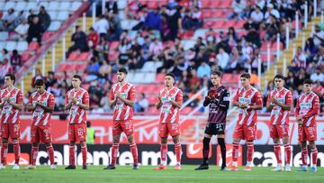 Players of Necaxa during the 14th round match between Necaxa and Toluca as part of the Liga BBVA MX, Torneo Apertura 2024 at Victoria Stadium on October 27, 2024 in Aguascalientes, Mexico.
