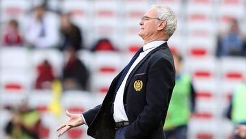 Nantes' Italian head coach Claudio Ranieri reacts during the French L1 football match Nice vs Nantes on February 18, 2018 at the "Allianz Riviera" stadium in Nice, southeastern France. / AFP PHOTO / VALERY HACHE