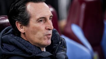 Unai Emery, durante un partido del Aston Villa.