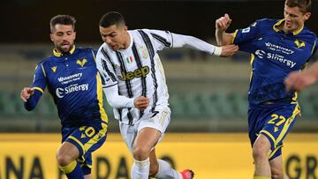 Partido de Serie A entre Hellas Verona y Juventus