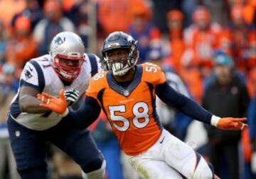 Von Miller destaca por su potencia. Es muy explosivo en los primeros pasos y eso le permite librarse de los agarrones del rival.